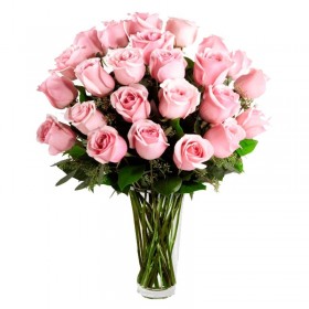 Florero de 24 Rosas Color Rosadas