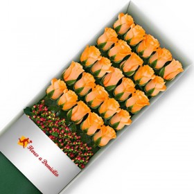 CAJA 25 ROSAS DAMASCO