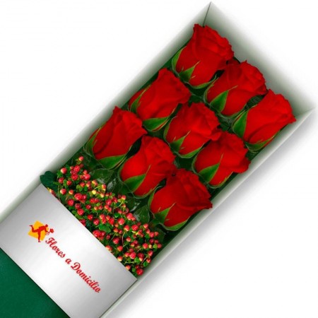CAJA 9 ROSAS ROJAS