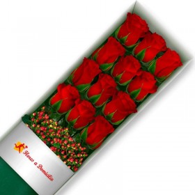 CAJA 12 ROSAS ROJAS